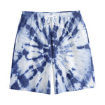 Blue And White Tie Dye Print Cotton Shorts