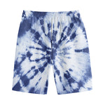 Blue And White Tie Dye Print Cotton Shorts