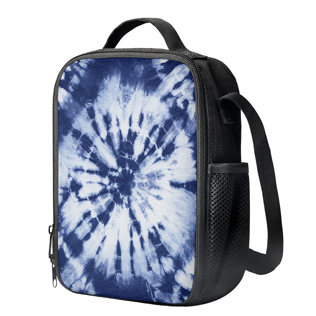 Blue And White Tie Dye Print Crossbody Lunch Bag