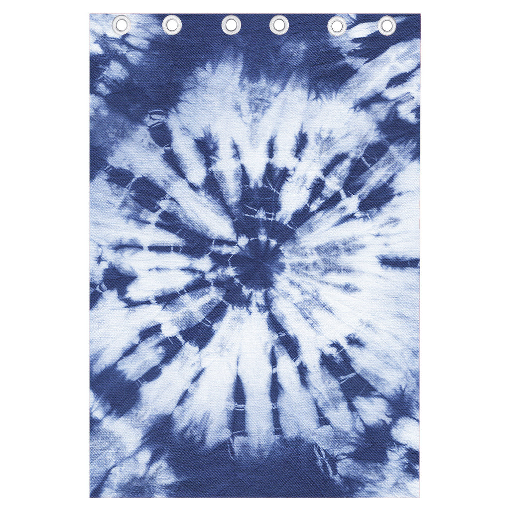 Blue And White Tie Dye Print Curtain