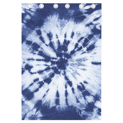 Blue And White Tie Dye Print Curtain