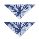 Blue And White Tie Dye Print Dog Bandana