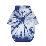 Blue And White Tie Dye Print Dog Zip Up Hoodie