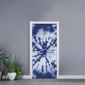 Blue And White Tie Dye Print Door Sticker