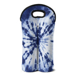Blue And White Tie Dye Print Double Neoprene Wine Tote