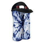 Blue And White Tie Dye Print Double Neoprene Wine Tote