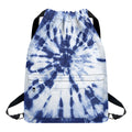 Blue And White Tie Dye Print Drawstring Backpack