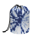 Blue And White Tie Dye Print Drawstring Makeup Bag