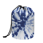 Blue And White Tie Dye Print Drawstring Makeup Bag