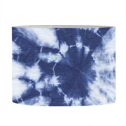 Blue And White Tie Dye Print Drum Lamp Shade