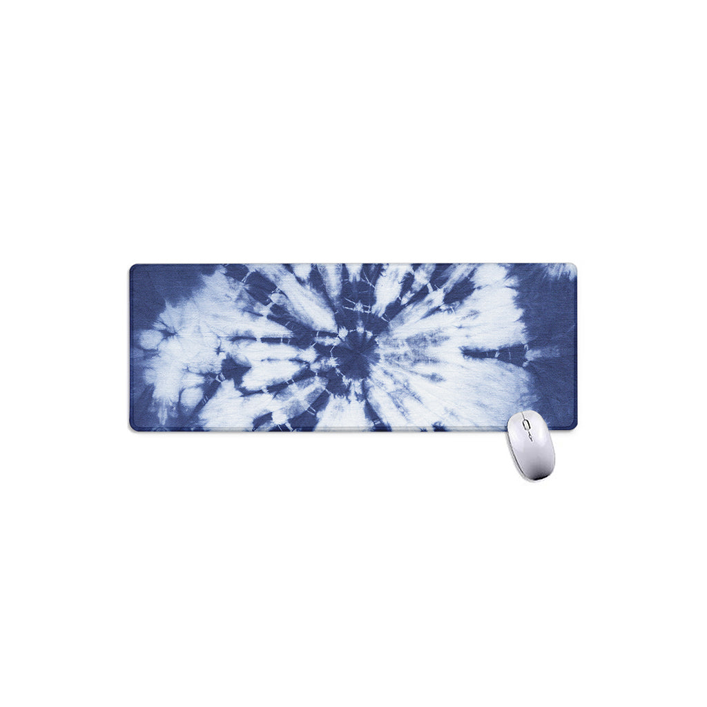 Blue And White Tie Dye Print Extended Mouse Pad