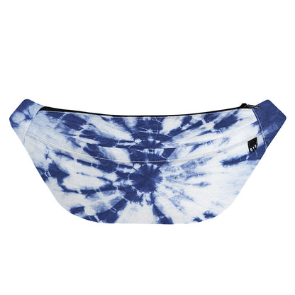 Blue And White Tie Dye Print Fanny Pack