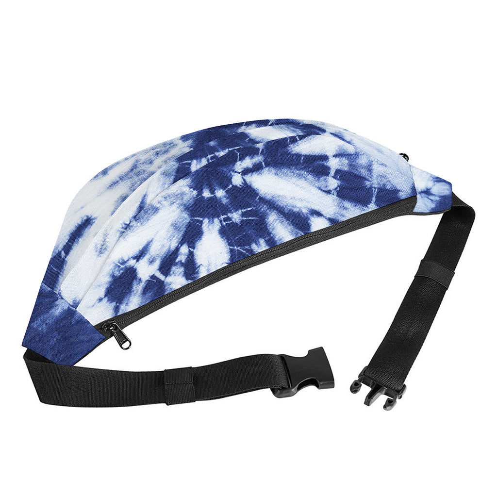 Blue And White Tie Dye Print Fanny Pack