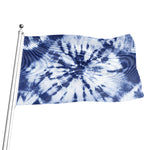 Blue And White Tie Dye Print Flag