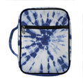 Blue And White Tie Dye Print Front Pocket Bible Bag