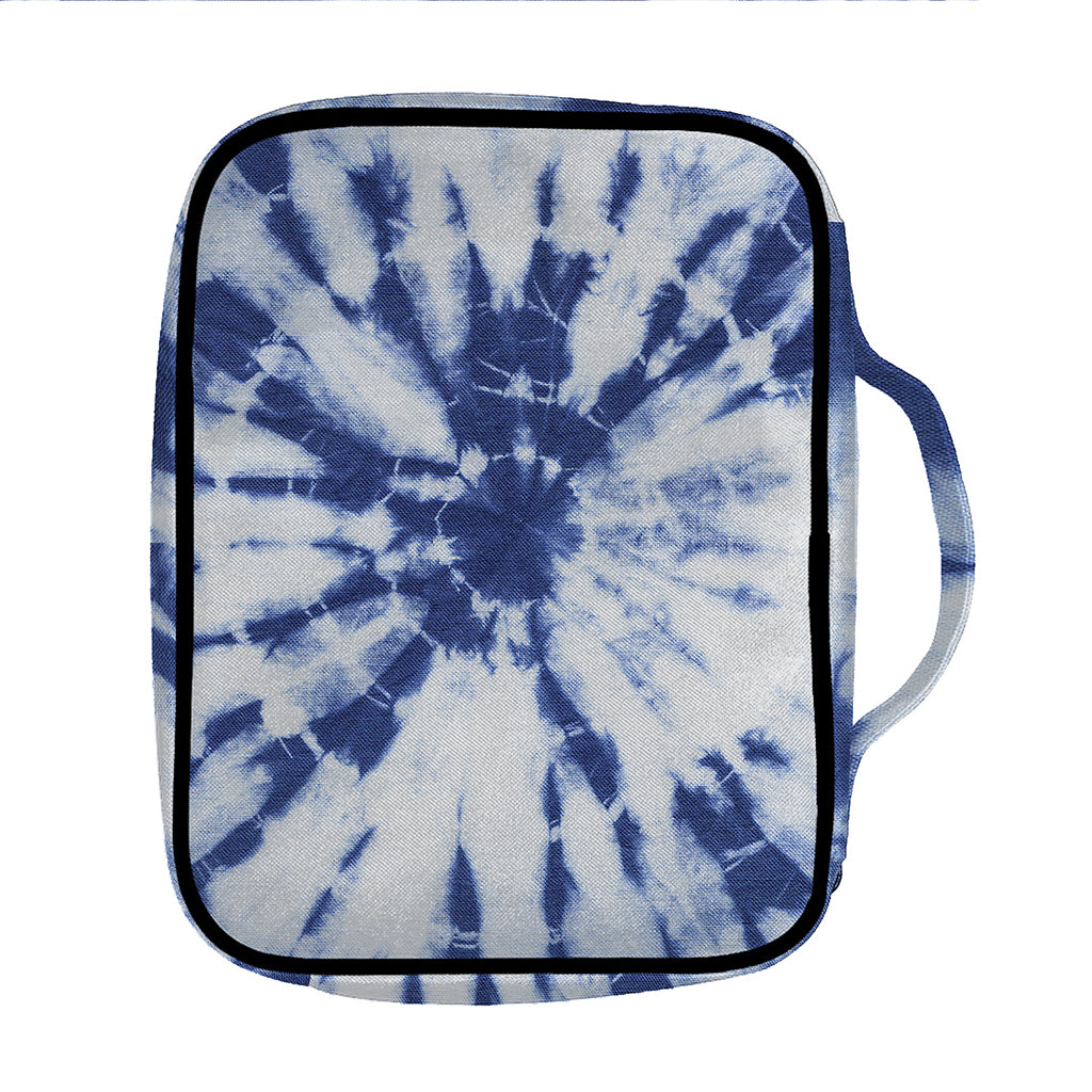 Blue And White Tie Dye Print Front Pocket Bible Bag