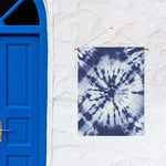 Blue And White Tie Dye Print Garden Flag