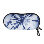 Blue And White Tie Dye Print Glasses Case