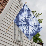 Blue And White Tie Dye Print House Flag