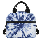 Blue And White Tie Dye Print Insulated Lunch Bag