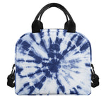 Blue And White Tie Dye Print Insulated Lunch Bag