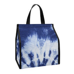 Blue And White Tie Dye Print Insulated Lunch Tote