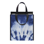 Blue And White Tie Dye Print Insulated Lunch Tote