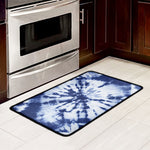 Blue And White Tie Dye Print Kitchen Mat