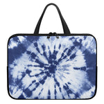 Blue And White Tie Dye Print Laptop Sleeve With Handle