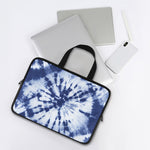 Blue And White Tie Dye Print Laptop Sleeve With Handle