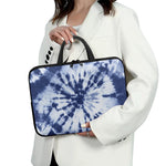 Blue And White Tie Dye Print Laptop Sleeve With Handle