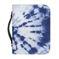 Blue And White Tie Dye Print Leather Bible Cover