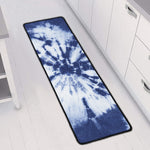 Blue And White Tie Dye Print Long Kitchen Mat