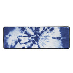 Blue And White Tie Dye Print Long Kitchen Mat
