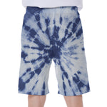 Blue And White Tie Dye Print Men's Beach Shorts