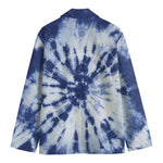 Blue And White Tie Dye Print Men's Blazer