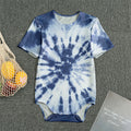Blue And White Tie Dye Print Men's Bodysuit