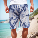 Blue And White Tie Dye Print Men's Cargo Shorts