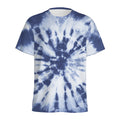Blue And White Tie Dye Print Men's Athletic T-Shirt