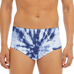 Blue And White Tie Dye Print Men's Triangle Swim Briefs
