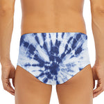 Blue And White Tie Dye Print Men's Triangle Swim Briefs