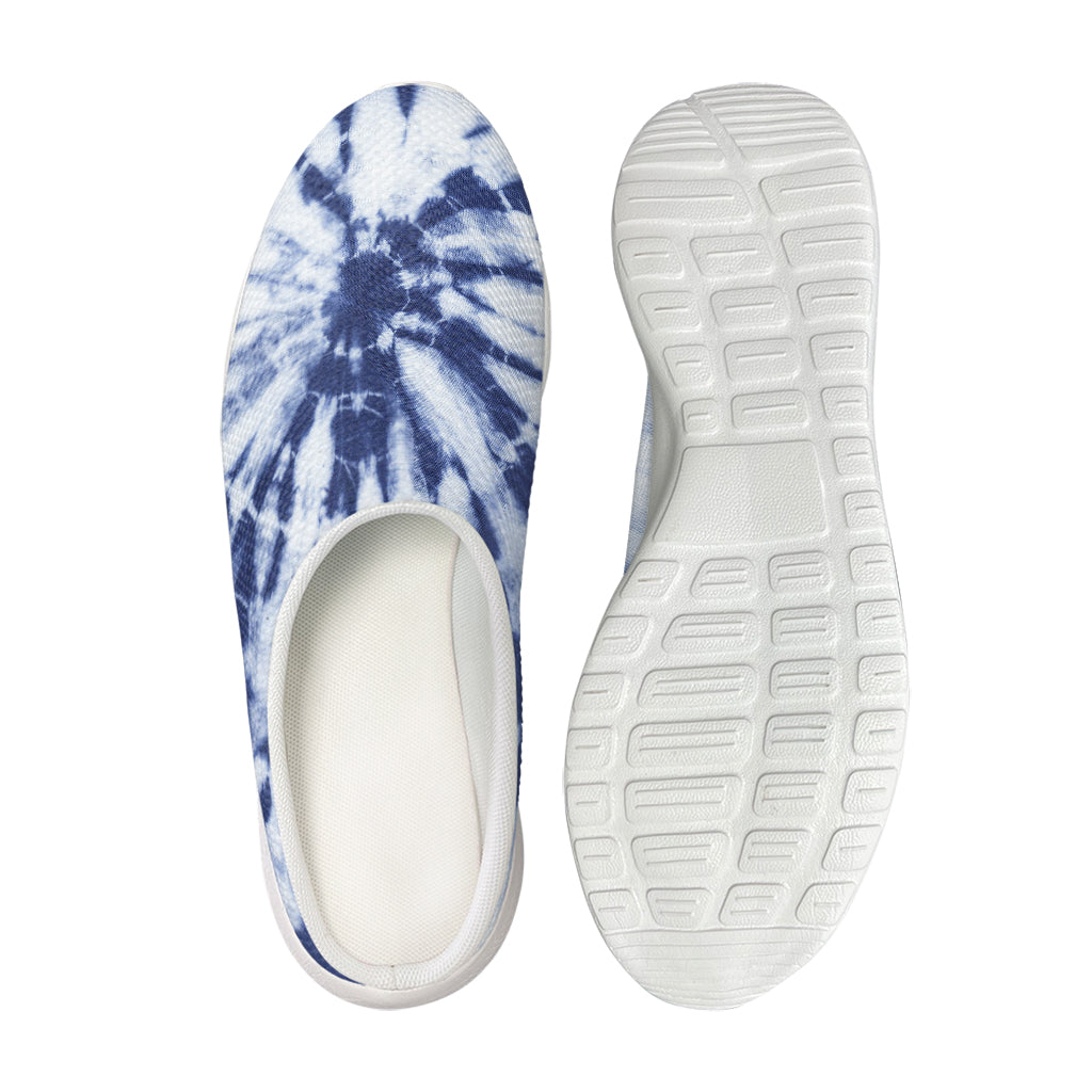 Blue And White Tie Dye Print Mesh Casual Shoes