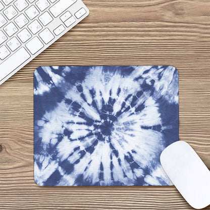 Blue And White Tie Dye Print Mouse Pad
