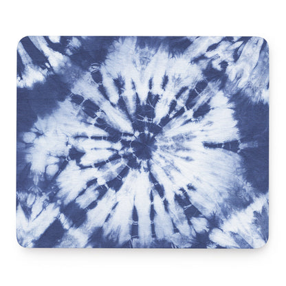 Blue And White Tie Dye Print Mouse Pad