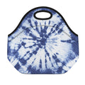 Blue And White Tie Dye Print Neoprene Lunch Bag