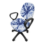 Blue And White Tie Dye Print Office Chair Cover
