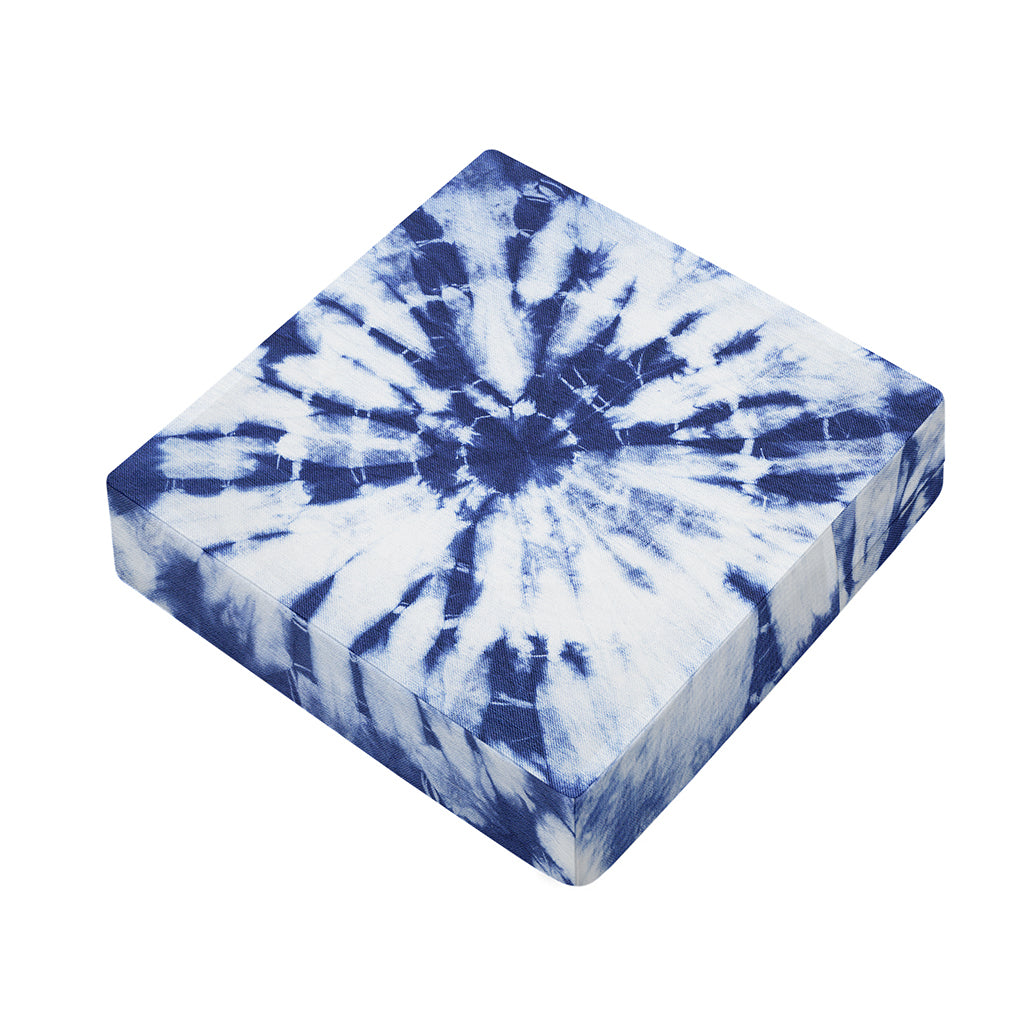 Blue And White Tie Dye Print Outdoor Seat Cushion Cover