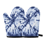 Blue And White Tie Dye Print Oven Mitts