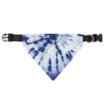 Blue And White Tie Dye Print Over The Collar Dog Bandana