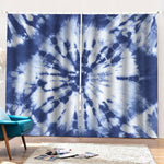 Blue And White Tie Dye Print Pencil Pleat Curtains